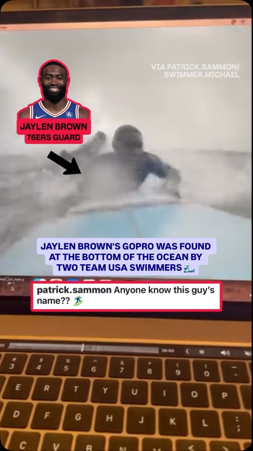 Jaylen Brown’s GoPro took an unexpected trip to the ocean floor and Team USA swimmers Patrick Sammon and Michael Andrew found it. 🤿

🎥 @Patrick.Sammon @SwimmerMichael