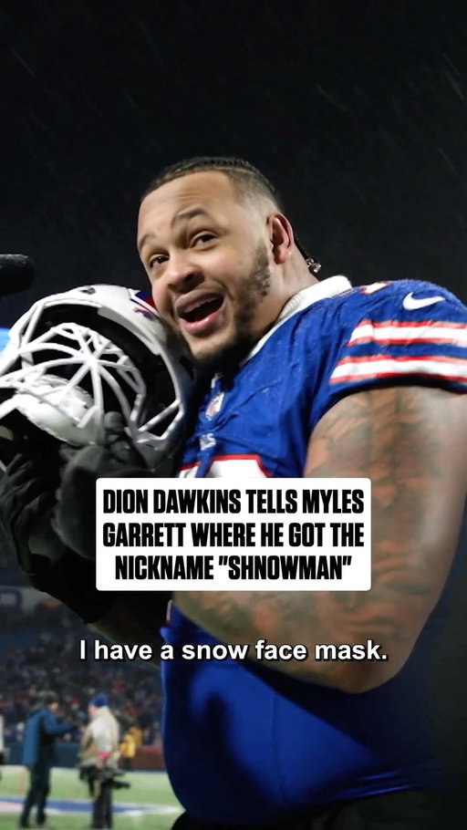 You already “shnow” Dion Dawkins' nickname is a hit in Buffalo ⛄️

Watch the full episode of Iron Sharpens Iron with Myles Garrett presented by @loweshomeimprovement on NFL YouTube