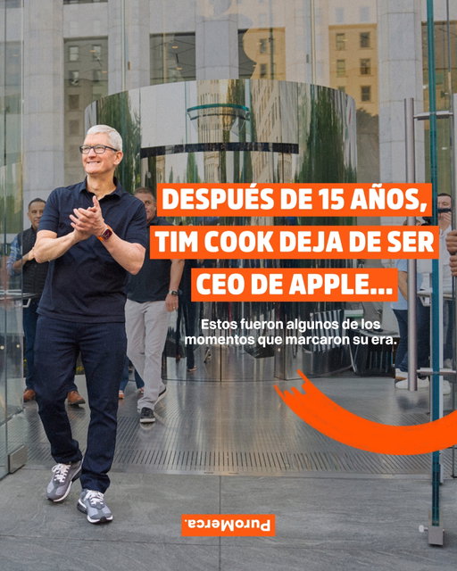 Se cierra una era en Apple. Después de 15 años como CEO, Tim Cook deja el puesto y John Ternus toma las riendas de una de las compañías más valiosas del mundo. 🍎👋

Cook llegó al cargo en 2011, después de haber trabajado junto a Steve Jobs durante años. Su primer gran momento como CEO fue presentar el iPhone 4S, un día antes de su fallecimiento. 📱🕊️

Durante su liderazgo, Apple amplió su ecosistema con productos como Apple Watch y AirPods, mientras Servicios se convirtió en su segundo negocio más grande, después del iPhone. ⌚🎧

Cook permanecerá en Apple como presidente ejecutivo, donde continuará participando en algunos asuntos de la compañía y mantendrá un papel relacionado con las relaciones institucionales. 🌎

Y ahora comienza la era de John Ternus... pero, ¿qué recordarás más de la etapa de Tim Cook??? ✨💼

#PuroMerca 🧡