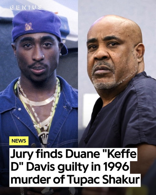 a jury has found duane “keffe d” davis guilty of orchestrating the 1996 killing of tupac shakur, nearly 30 years after the rapper was killed in a drive-by shooting in las vegas.

jurors reached the verdict after less than three hours of deliberation.

davis, 63, was accused of orchestrating shakur’s killing on september 7, 1996, in las vegas. he had pleaded not guilty to murder with a deadly weapon with the intent to promote, further or assist a criminal gang.

davis could face life in prison.