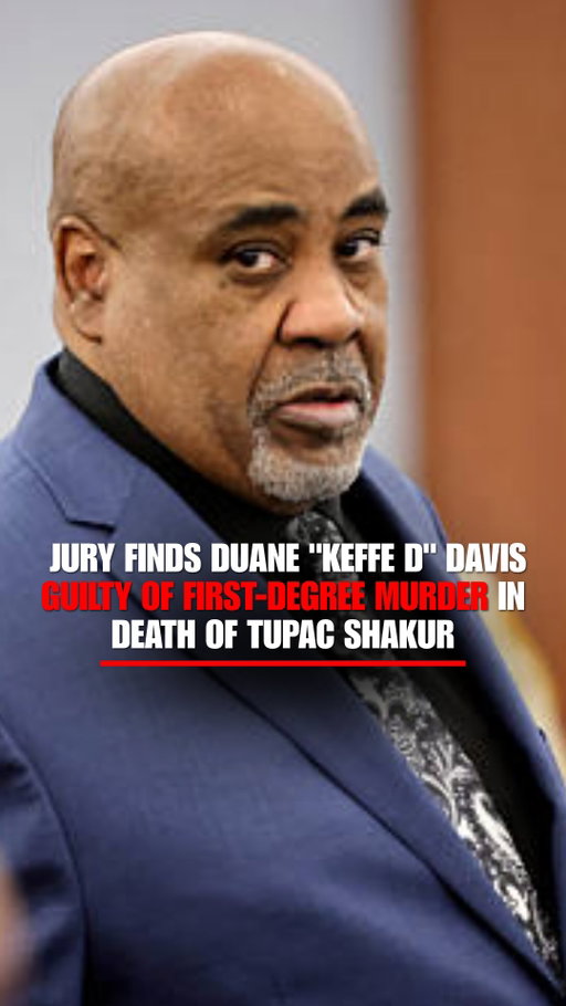BREAKING: A Las Vegas jury finds Duane "Keffe D" Davis guilty of first-degree murder with use of a deadly weapon in the 1996 killing of Tupac Shakur.

The verdict comes nearly 30 years after the rap icon was gunned down in a drive-by shooting near the Las Vegas Strip.

Davis is the only person ever charged in Shakur's killing. Prosecutors accused him of orchestrating the attack and providing the gun used in the shooting.