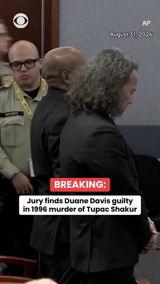 A jury has found Duane “Keffe D” Davis guilty in the killing of rapper Tupac Shakur on a Las Vegas night nearly 30 years ago.

Davis, 63, was charged with murder with a deadly weapon with the intent to promote, further or assist a criminal gang in Shakur’s death. He had pleaded not guilty.

The prosecution said Monday evening that the state would dismiss the gang enhancement part of the charge due to witness logistics.
