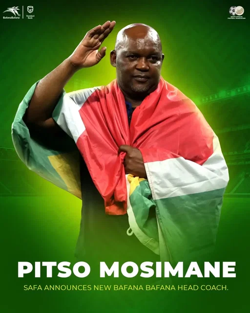 SAFA announces the new Bafana Bafana Head Coach, Pitso Mosimane and his technical team. 🇿🇦💚💛

#BafanaPride #BafanaBafana