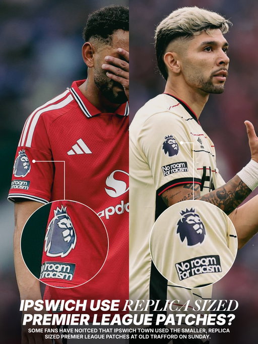 Ipswich Town didn’t use the correct sized sleeve patches on Sunday? 🤔

Some fans have noticed that Ipswich used the smaller, replica Premier League sleeve patches on their shirts at Old Trafford rather than the correct player issue spec ones which are slightly bigger.

Why? We’re not entirely sure. But it’s a great spot.