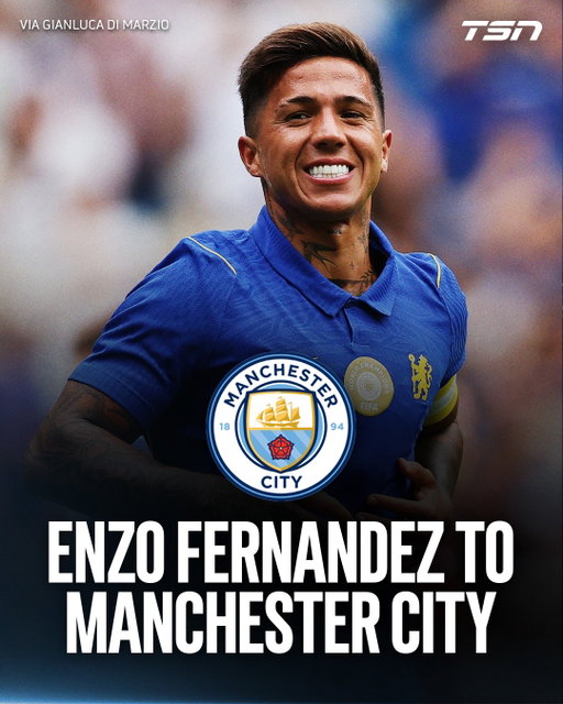 Manchester City has reached an agreement to sign Enzo Fernández from Chelsea for a transfer fee of £125 million, making him the fourth-most expensive transfer ever 🤯