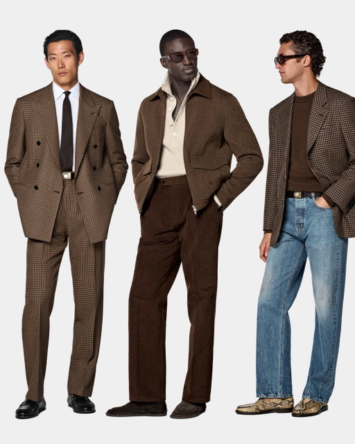 Fall goes all in on brown. Check tailoring, knitwear, washed denim, python-print loafers.

Discover it in-store & online.