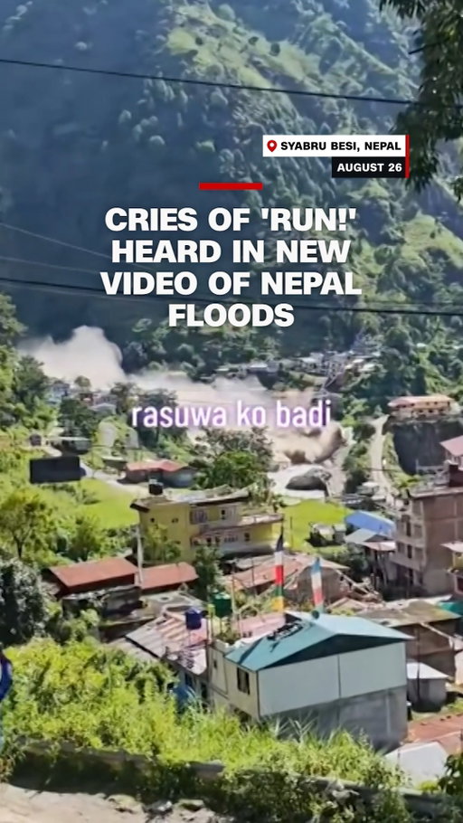 Social media video shows the moment a flash flood hit Syabru Besi, a once-bustling town in Nepal. The death toll following last week's Nepal-China border flash floods now exceeds 1,000.

Follow live updates at CNN's link in bio.
