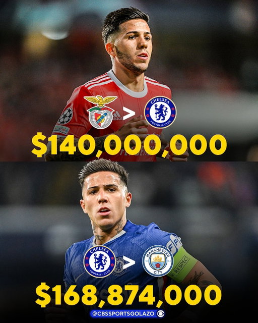 If Enzo Fernández’s reported move to Man City is completed, his last two transfers will have generated more than $300m in fees 🤯

💰 fees via The Athletic