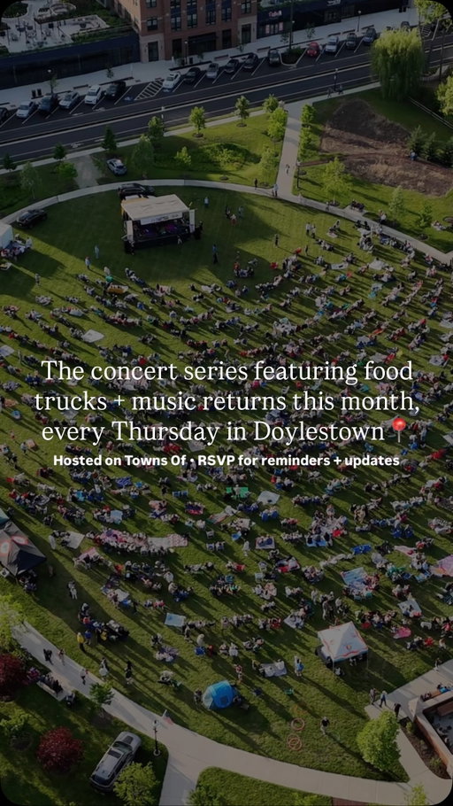 RSVP on @towns_of👇

A full month of live music is coming to Broad Commons Park as Concerts at the Commons returns every Thursday in September at 6 p.m.

Hosted by @boroughofdoylestown in collaboration with @stageunitedcommunity , the free, all-ages series will feature a mix of live performances, local food trucks, drinks, and family-friendly activities.

The dates include:

9.3:
@haileybrinnel 
with @andreacarlsonmusic and the love police

9.10:
@ceramicanimal 

9.17:
@thedylanzangwill 

9.24:
DRIFTWOOD
with @katelynn.casper and the Night Bloom

RSVP on @towns_of for free to get reminders + weather updates.

🚁 @youbetkev

#buckscounty #buckscountypa #phillysuburbs #pennsylvania #doylestownpa