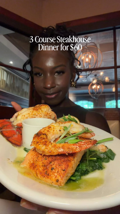 Your next win deserves a steak dinner! 🥩✨@ruthschris 

#ad I partnered with Ruth’s Chris to celebrate the everyday wins that deserve a little something special; because you definitely don’t need to wait for a birthday or anniversary to treat yourself. 🥂

And their 3 Course for $60 is BACK! 👀

For $60, you can build a complete steakhouse dinner with:

🥗 STARTER
Steak House Salad, Caesar Salad or French Onion Soup

🥩 ENTRÉE
6 oz. Filet & Shrimp, Salmon & Shrimp or Stuffed Chicken Breast

🥔 SIDE
Creamed Spinach, Garlic Mashed Potatoes or Roasted Brussels Sprouts

🍰 DESSERT
Classic Cheesecake or Chocolate Cheesecake

I went with the Salmon & Shrimp, and that steak comes out SIZZLING on Ruth’s Chris’ signature 500-degree plate. Of course, you can add on an appetizer like the crab cakes, or the lobster tail for an extra charge 🔥 Pair it with one of their handcrafted cocktails or a glass of wine and you’ve got the perfect excuse to turn an ordinary day into a night out. 🍸✨

Must be 21+ to drink. Please drink responsibly.

Ruth’s Chris Steak House (Dallas + Fort Worth locations)

📍17840 Dallas Pkwy
Dallas, TX  75287

📍813 Main St
Fort Worth, TX  76102

#RuthsChris #RuthsChrisSteakHouse #SteakDinner #DallasFoodie dallas restaurants, dfw restaurants