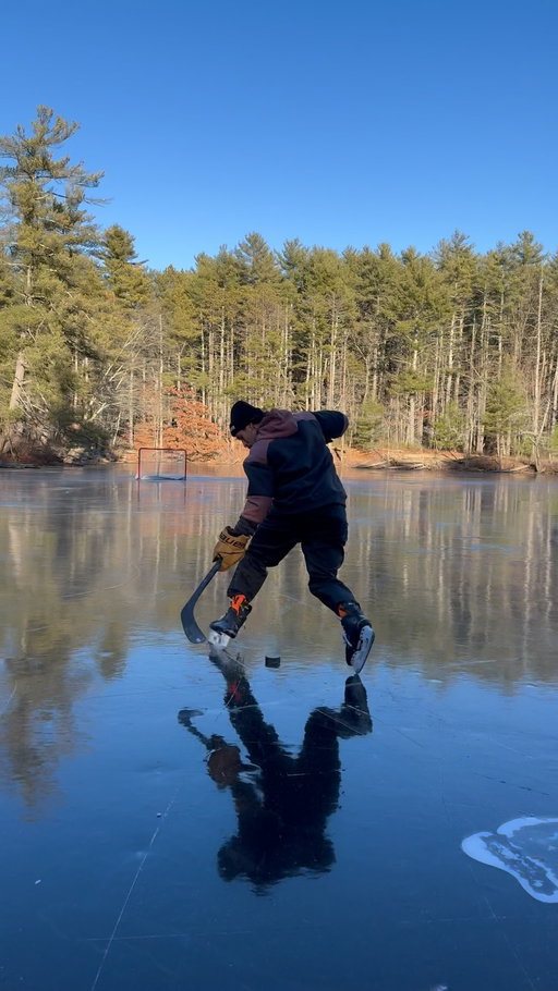 The log dangles