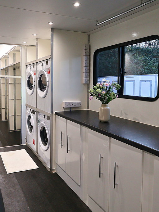 Behind every spotless costume on set, there's a wardrobe department working their magic. 🫧 

Featured here today: the Movie Makers Articulated Wardrobe Trailer 🎬 

- 4 washing machines
- 4 tumble driers
- 2 twin tubs
- 2 stainless steel hand wash sinks
- Air conditioning throughout
- A tail lift for easy loading

Completely essential for the wardrobe department, and customizable to your specific production requirements 🧺 This trailer also has an accessible access option.