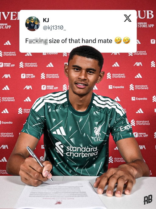 After signing for Liverpool, 6’7” goalkeeper Lucca Brughmans is going viral for his massive hands 🤣🖐🏽

The 2008-born 18-year-old joined from Genk for a deal worth over £30million and will rejoin them on loan for the rest of the season before linking up with Liverpool in 2027…

Opposition going to have a hard time scoring against Lucca 😅