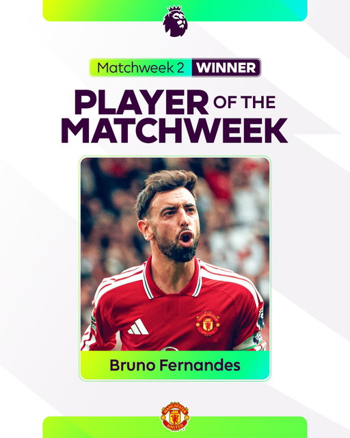 Hat-trick hero 🔥

@ManUtd’s Bruno Fernandes is your Player of the Matchweek for his match-winning performance vs Ipswich 🌟