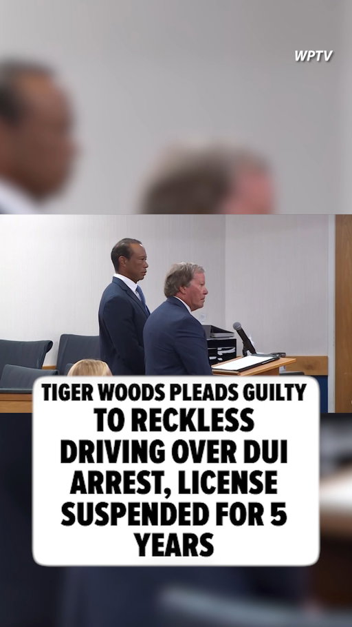 🚨 BREAKING: Tiger Woods pleads guilty to reckless driving and refusal to submit to a lawful test. The golfer will have his driver's license suspended for 5 years, and he will have to pay a $1000 fine.

MORE DETAILS AT THE LINK IN BIO... 👀