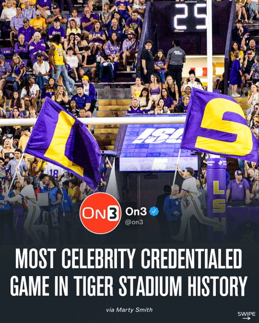 LSU vs. Clemson on Saturday is the most celebrity/media-credentialed game in Tiger Stadium HISTORY🤯

Over 900 credentials have been issued for the game.
(via @martysmith)

Follow @On3CFB for year round
College Football content