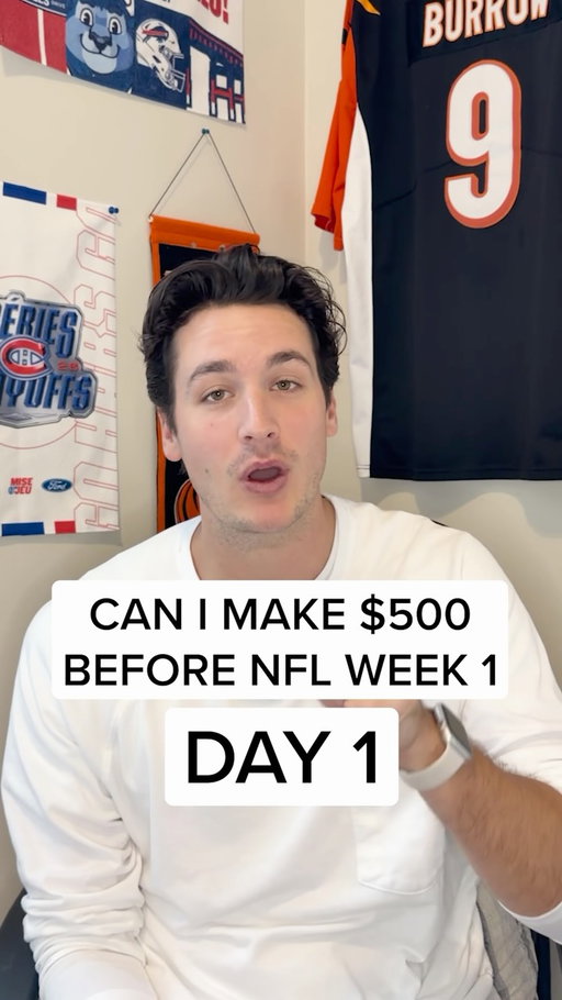 Day 1 of trying to make $500 before NFL Week 1 🏈
