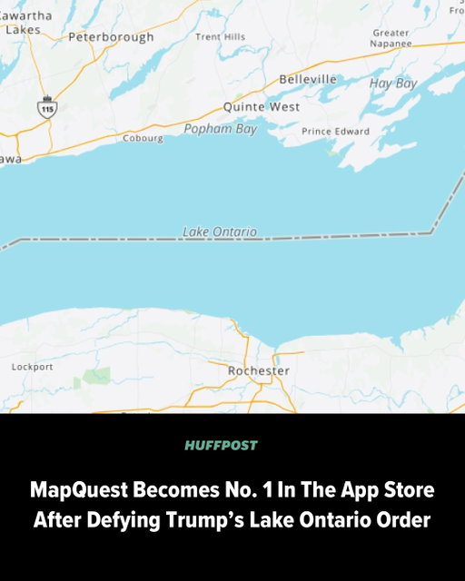 MapQuest, a creation of the dot-com boom, sat atop the list of free apps on Apple’s App Store after refusing to rename Lake Ontario as “Lake America.” It says it's sticking with “historical, familiar names” for lakes and gulfs as rivals Google and Apple bow to pressure from the president. Link in bio 💻