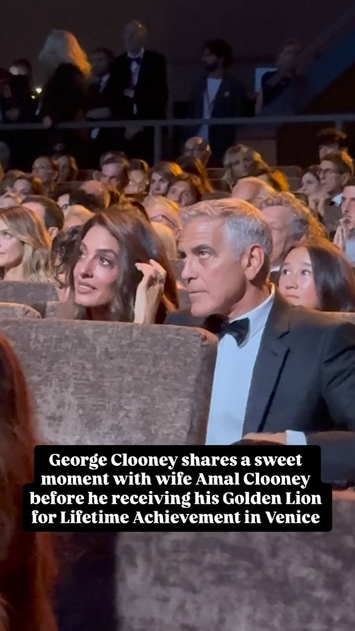 George Clooney laughs and kisses wife Amal Clooney’s hand at #Venezia83 Opening Ceremony before he receives his Golden Lion for Lifetime Achievement🫶🏽