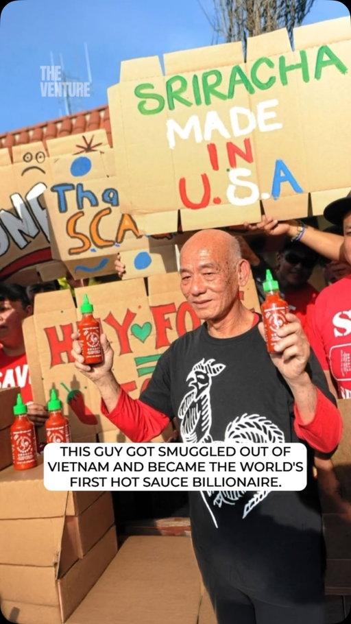 David Tran never trademarked the word Sriracha, and it made him more money than owning it would have.

Because the name was free, Heinz and Tabasco could put Sriracha on their own bottles. They also had to spend real money teaching Americans to want the stuff. Tran had never bought a single advertisement and he did not need to start, because most of the people those campaigns created went looking for the sauce they had already seen on restaurant tables. That bottle had a rooster on it, and the rooster was the part nobody could copy.

Holding the price down was the other half of it. A restaurant only leaves a bottle on every table if the sauce is cheap enough to treat as a condiment. Raise the price and it moves behind the counter, and the free advertising stops. Tran held his price for decades, so the bottles stayed out where everyone could see them.

Huy Fong now sells tens of millions of bottles a year and has still never run an advertisement. In 2023 Forbes named him the world’s first hot sauce billionaire, from a company he named after the freighter that carried him out of Vietnam.

Follow @theventure for the greatest founder stories ever told.