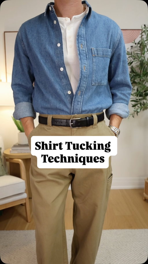 four tucks, four different looks 👖
Every best-dressed short guy tucks his shirt. It emphasizes your waistline so your legs read longer. Most guys just do it wrong.
1. Military tuck — the fix for the shirt you’re already wearing
2. French tuck — for casual and oversized
3. Snatch waist tuck — the knitwear one, and the biggest leg-lengthening move on here
4. Ralph tuck — Ralph Lauren’s been wearing it since 1983
Which one are you trying first?