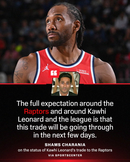 Shams Charania gives an update on the Kawhi Leonard trade following the NBA's ruling on the Clippers salary cap circumvention 👀