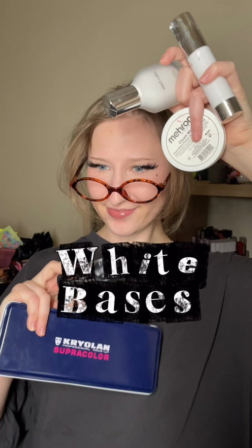 fave white bases because is WEEEN 🎃🦇

I super excited to try mehron new loose powders too ^^

#whitefoundation #halloween #clownmakeup
