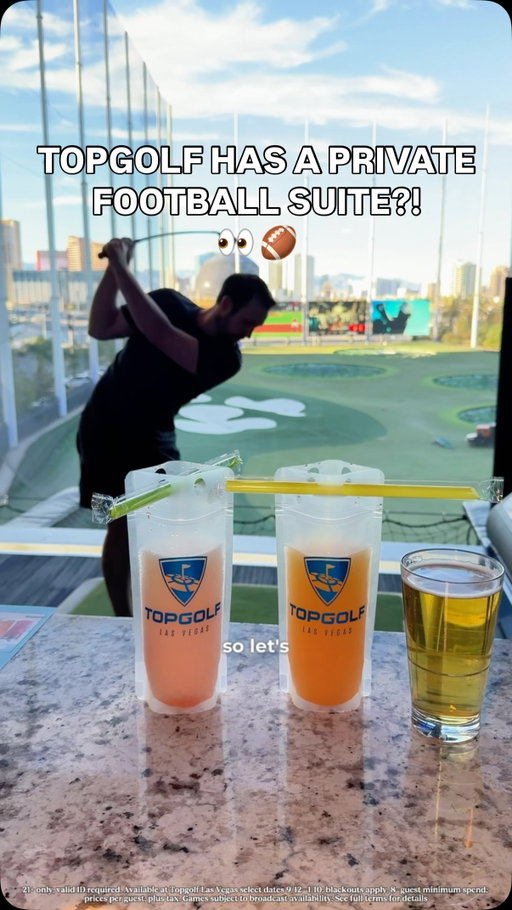 #sponsored Football season in Vegas just got a serious upgrade 🏈⛳️

@topgolflasvegas has a private Chairman’s Suite Football Package built for groups of 8–20, giving you a private space to watch the game with four TVs, customizable game audio, 3+ hours of golf, a chef-curated game-day food, and open bar package options.
Packages start at $80 per person.

Planning a football weekend, birthday, celebration, or game-day meetup?

Comment “Suite” and we’ll send you more info on how to book!

#topgolfpartner