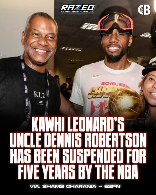 Kawhi Leonard’s uncle Dennis Robertson — who was his agent — has been suspended for five years by the NBA, for his involvement in the Los Angeles Clippers circumventing the salary cap for Leonard. 

Robertson pressured the Clippers to help him obtain off-court income opportunities and failed to reimburse payments for personal expenses.

The suspension length is likely the remainder of Kawhi’s career. He is 35 years old heading into his 15th NBA season. 

Thoughts? 🤔