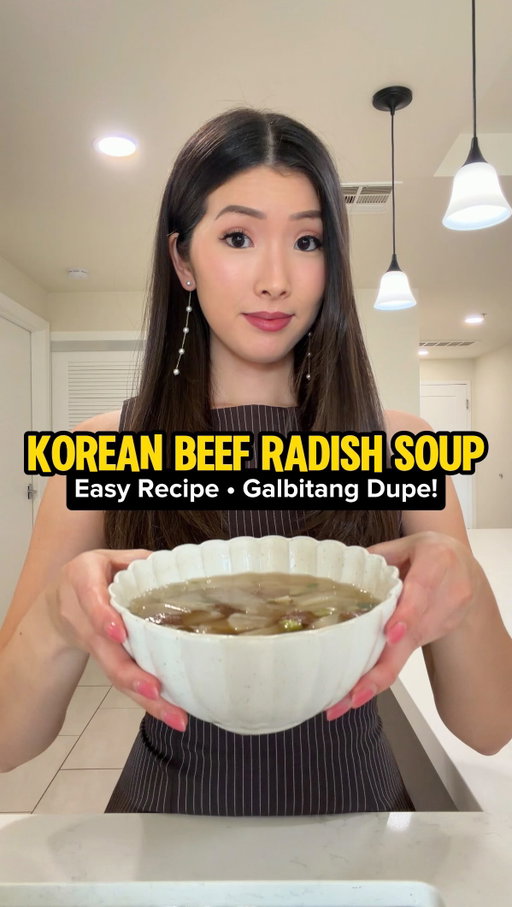 easy! healthy! delicious! korean beef radish soup (소고기 무국). It makes for the perfect cozy Korean meal and is so simple yet satisfying! I think of it as a galbitang dupe 🤭 

Normally I am NOT a fan of radish but this soup is the EXCEPTION! not to mention, radish is very healthy and restorative: low calorie, high fiber, and incredibly nutrient dense! 

💡TIPS TO PICK A KOREAN RADISH: choose a medium size radish that feels a bit heavier than it looks. should have both green and white with no visible bruises or cracks. 

If you can’t find it, daikon radish works, too. But try to find Korean radish if you can! it may also be called “mu” at the Asian grocery. 

INGREDIENTS (feeds 2): 
— 1/2 lb beef (beef brisket or stew beef like chuck eye roll, should have some fat) 
— 1/2 lb Korean radish 
— 5 cups water 
— 1 tbsp minced garlic 
— 1 tbsp soup soy sauce (fish sauce OK) 
— 1/4 to 1/2 tbsp sesame oil 
— 1 tsp kosher salt 
— 1/2 tsp black pepper 
— 1/4 tsp beef dasida (OPTIONAL but encouraged) 
— 1-1.5 tbsp chopped green onions 

#soup #koreansoup #koreanfood #easyrecipe #galbitang