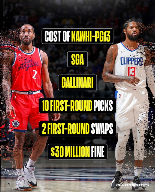 The NBA just handed Los Angeles one of the most brutal punishments in league history.

The Clippers were fined $30 MILLION, while owner Steve Ballmer was suspended for one year. 

But the biggest blow? 

They will forfeit their first-round picks in EVERY DRAFT FROM 2029 THROUGH 2033. 😳

And that could make an already complicated future even uglier.

And remember, this isn’t the first time the Clippers have sacrificed their future for a championship push.

Back in 2019, they traded FIVE first-round picks to the Thunder to acquire Paul George.

Now, years later, another five first-rounders are gone.

Meanwhile, several key pieces are scheduled to come off the books:

2027:
Max Strus, Derrick Jones Jr., Brook Lopez, Nicolas Batum and Kris Dunn.

2028:
Darius Garland, Rui Hachimura, and Bradley Beal.

The Clippers went ALL-IN to chase a championship.

But after years of pushing their chips to the middle…

WHAT DOES THEIR FUTURE EVEN LOOK LIKE NOW? 🫠