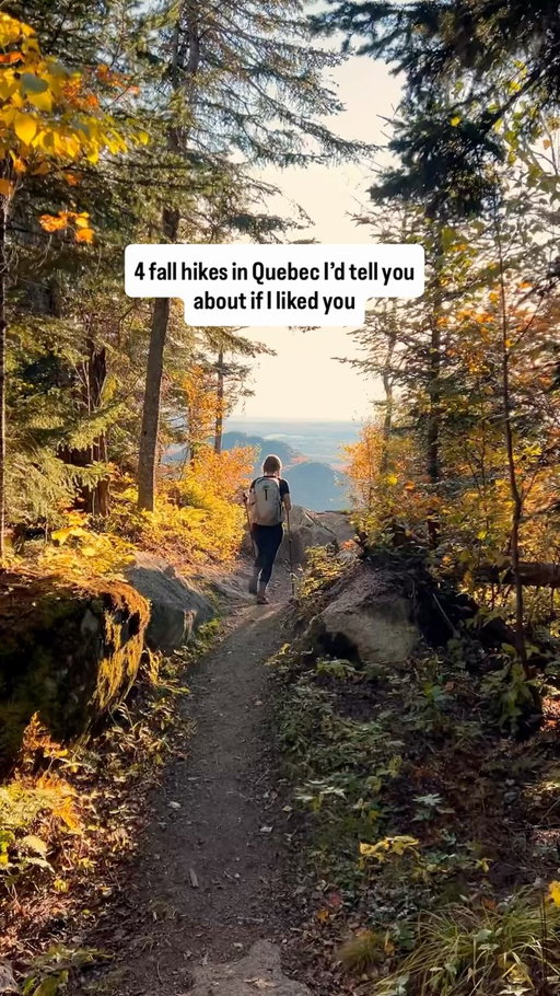 4 of the greats that you’ll want to save for when you inevitably visit Quebec in the Fall. 🍁

1. Monts du Lac à l’Empêche
2. Mont du Dome
3. L’Acropole-des-Draveurs
4. Sentier Des Cimes 

Which one would you hike first? 

#quebecroadtrip #québec #travelquebec #fallishere #travelcanada