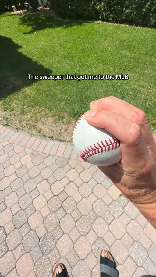 My sweeper grip. #baseball #mlb #pitching #pitcher #baseballcoach