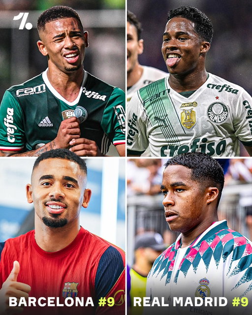 Barcelona and Real Madrid’s No.9s both started their careers at Palmeiras 🤯🇧🇷

Gabriel Jesus 9️⃣
Endrick 9️⃣

From Palmeiras to El Clásico ✨