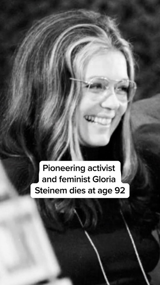 Pioneering activist and feminist Gloria Steinem has died at age 92. Steinem, a leading voice for second-wave feminism during the 1960s, advocated for social justice, reproductive freedom, domestic violence prevention and gender equality. She died peacefully surrounded by loved ones, according to her social media. #news #politics #feminism #breakingnews #gloriasteinem