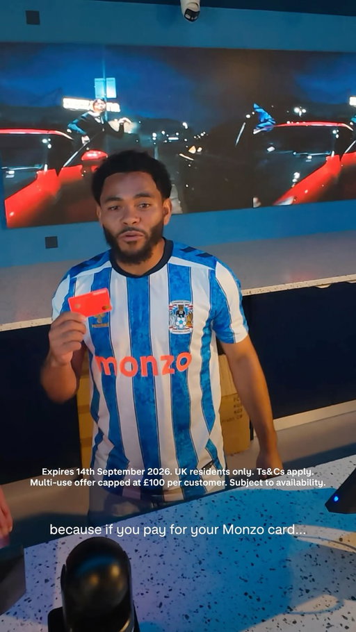 Not used your Monzo cashback offer with Coventry City FC yet? Don’t worry, we’ve asked some experts to explain how it works...

The offer is multi-use on tickets, merch and even the new home and away kits. Head to your Monzo app now to get started.

Expires 14th September 2026. UK residents only. T&Cs apply. Multi-use offer capped at £100 per customer. Subject to availability.
