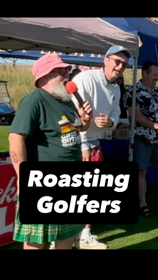 Did NOT expect that lady to bust out Gangnam Style 😂 at the @greatoutdoorscomedy Heckle Hole with @atomicimprov #golf #comedy #roast #reaction #golftips