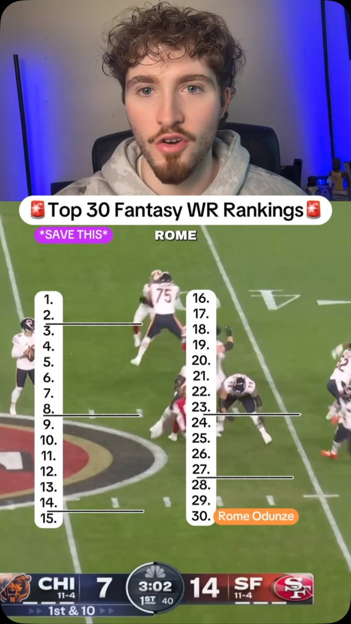 The BEST WR rankings for fantasy football drafts 📈 #fantasyfootball #fantasyfootballdraft #fantasyfootballrankings