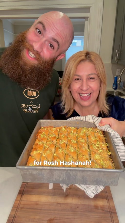 APPLE AND HONEY BAKLAVA! 🍎🍯 
In our tradition, baklava is a festive dessert we make for special occasions, and the Jewish New Year is the perfect time to make it!
I had the pleasure of making this beautiful and delicious baklava with the talented Ben @bengingi 🤍
You can also use vegan butter or neutral oil to make it dairy-free!
Shana Tova U’metuka! 
Recipe In the first comment 👇 
.
בקלאוות תפוחים ודבש!
מתכון בתגובות 
.
#baklava #honey #apple #roshhashana
