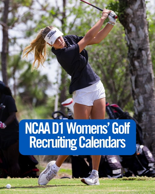 August means the turn of the NCAA calendar, and with that is new recruiting rules and dates. Throughout the month, we'll be sharing the new NCAA recruiting calendars for the 2026-27 calendar.

Here is Division 1 Women's Golf. As a reminder, the recruiting calendars dictate when and how a college coach can interact with recruits, so it's important to understand what type of communication is allowed. Scroll through to see the calendars as well as what each recruiting period means! #recruiting #ncaa #calendar #golf