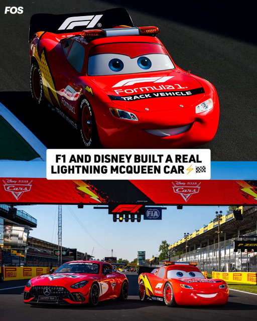 Lightning McQueen will do a lap at the F1 Italian Grand Prix in honor of the 20th anniversary of the iconic 'Cars' movie ⚡️⁠
⁠
T️he official safety car will also be decorated with a 'Cars' theme.⁠
⁠
📸 @f1⁠
⁠
#f1 #ItalianGP #cars