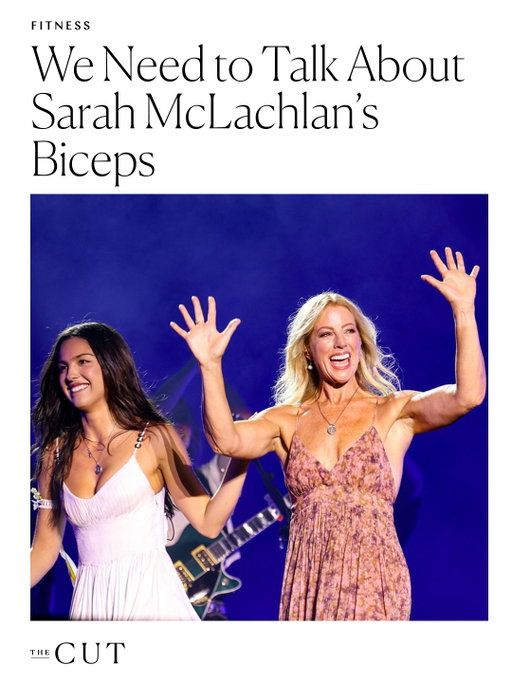 In the (incredibly toned) arms of an angel....

Last Saturday, Sarah McLachlan made a special appearance at Olivia Rodrigo’s inaugural Daisy Chain Fields, an all-female music and activist showcase. You probably know the Canadian singer-songwriter for her trailblazing work founding Lilith Fair, Daisy Chain’s predecessor, or soundtracking many weepy tortured-puppy ASPCA ads. But here's a new fun fact to come out of her performance: McLachlan's got guns. 💪 Read @catyzhang's full ode to the songstress's biceps at the link in bio.

Photo: Getty Images