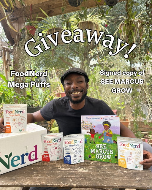 🥦 GIVEAWAY 🥦

I’m teaming up with @FoodNerdInc to share some plant & garden fun!

One winner gets:
 📖 A signed copy of “See Marcus Grow”
 🌱 25 Days of Nutrition (25 bags of Mega Puffs)

To enter:

1. Follow @garden_marcus and @foodnerdinc
2. Comment your favorite fruit or vegetable — and share why

Entries close Monday, September 7, 2026 at 11:59 PM CT. One randomly selected winner will be notified via Instagram DM by September 8, 2026. Open to legal residents of the United States, 18+. No purchase necessary. One entry per person.

#FoodNerdPartner #FoodNerd #sponsored #MegaPuffs