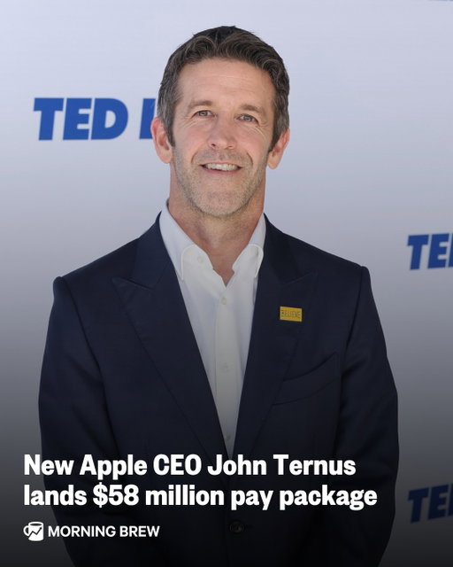 Apple's c-suite shakeup came with some compensation updates.⁣
⁣
In an SEC filing on Tuesday, the Cupertino company disclosed new pay packages for CEO John Ternus along with newly coined Executive Chairman Tim Cook.⁣
⁣
For Ternus, the freshly appointed chief exec will receive a $3 million base salary, along with a stock grant carrying a target value of $55 million starting in 2027. 25% of the equity award will vest over time semiannually, while the other 75% will be based on Apple's performance compared to the S&P 500.⁣
⁣
Though Ternus' previous pay was never disclosed by Apple, Bloomberg reported that comparable compensation to his prior role as VP of Hardware Engineering typically comes out to $25 million when you account for salary, bonuses, and stock awards.⁣
⁣
As for Tim Cook, life is good as a former CEO. The old boss will still be getting paid like he's in the corner office, with a base salary of $2 million in his new role (down from $3 million), and his own stock grant that comes with a target value of $45 million. Unlike Ternus, only 50% of Cook's equity award will be tied to the S&P 500. Last year, Cook's total compensation came out to $74.3 million.⁣
⁣
📸 : Getty