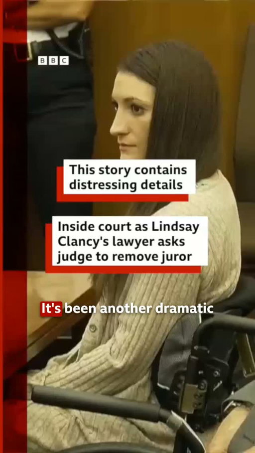The judge in Lindsay Clancy’s murder trial ordered the jury to return on Friday for a seventh day of deliberations after tense exchanges in court.
 
Clancy is accused of murdering her three small children in Massachusetts in 2023. She does not dispute killing them, but denies murdering them as her her lawyer argues she had postpartum psychosis.
 
Tap the link in @BBCNews’s bio to read the latest.
 
#BBCNews