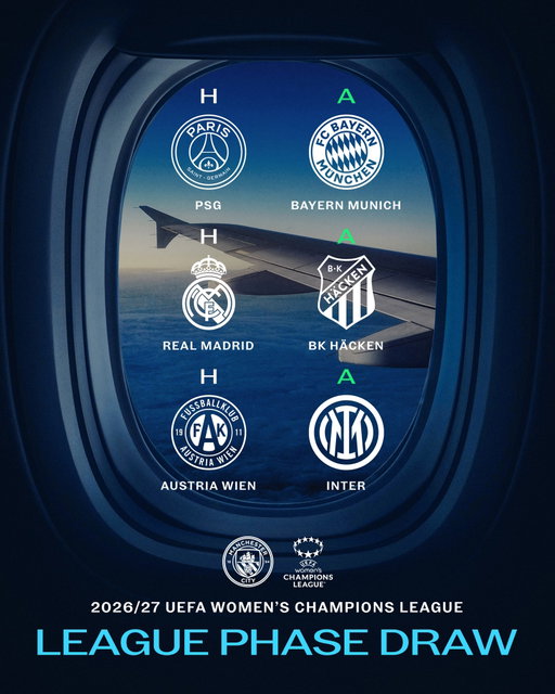 Our @wchampionsleague League Phase opponents have been confirmed 🌍✅