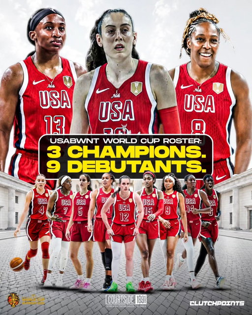 The USA Basketball Women's National Team is bringing a mix of championship experience and fresh faces to the 2026 FIBA Women's Basketball World Cup in Berlin.

🏆 3 players have won a World Cup
🌟 9 players are set to make their World Cup debut

A roster blending proven international winners with a new generation ready for its first taste of the world stage.

Catch all Team USA games on @tntsportspr / @hbomax and @courtside1891 on @DAZN. 🍿 

🗓️ Friday, Sept. 4: 🇺🇸 USA vs. 🇨🇳 China – 8:15 AM ET 
🗓️ Sunday, Sept. 6: 🇺🇸 USA vs. 🇮🇹 Italy – 2:45 PM ET 
🗓️ Monday, Sept. 7: 🇺🇸 USA vs. 🇨🇿 Czechia – 2:45 PM ET

Can this mix of experience and youth bring home another World Cup title? 👀

#FIBAWWC