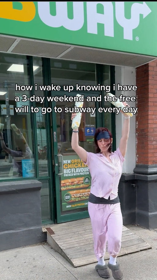 sleep in. subway. that's it. buy a footlong this long weekend & get one 50% off with code long weekend.*

*Redeemable at participating Canadian restaurants. 50% off Footlong sub of equal/lesser price. Extras charged at full price. Plus tax. Additional fees apply on delivery. 1 use per order. Cannot combine with other offers. Valid 9/4/26 – 9/7/26.
