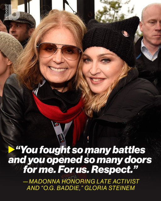 Madonna is among music stars remembering Gloria Steinem following the death of the pioneering feminist, journalist and activist at age 92.⁠
⁠
“Thank you Gloria Steinem,” the pop icon wrote. “The O.G. Baddie! You fought so many battles and you opened so many doors for me. For us. Respect.” ⁠
⁠
See how other music stars are paying tribute at the link in bio.