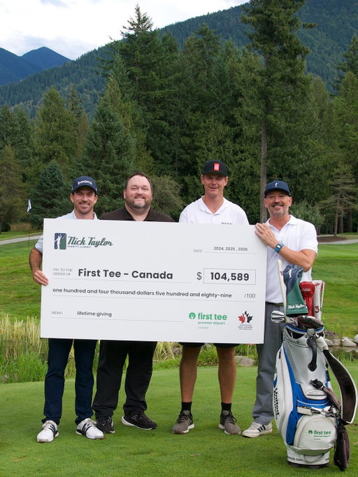 Over $100K and counting 💚

First Tee – Canada ambassador Nick Taylor and his family have raised more than $104,000 for First Tee – British Columbia through the Nick Taylor Charity Classic! The funds will help create more opportunities for youth to discover the game and develop skills for life.